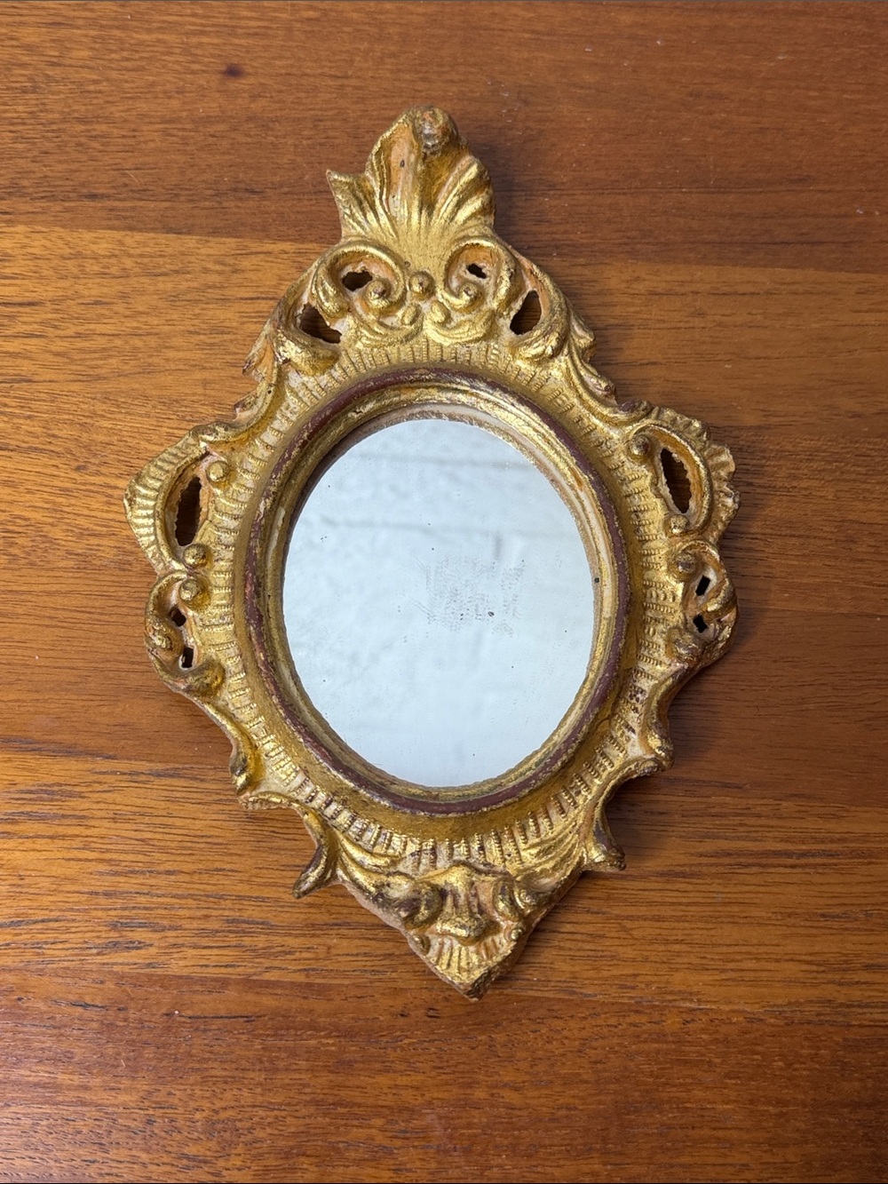 Antique 19th Century Italian Baroque Style Giltwood Accent Mirror